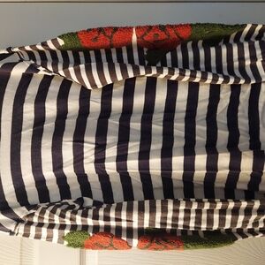 Striped Sweater with Floral Accents